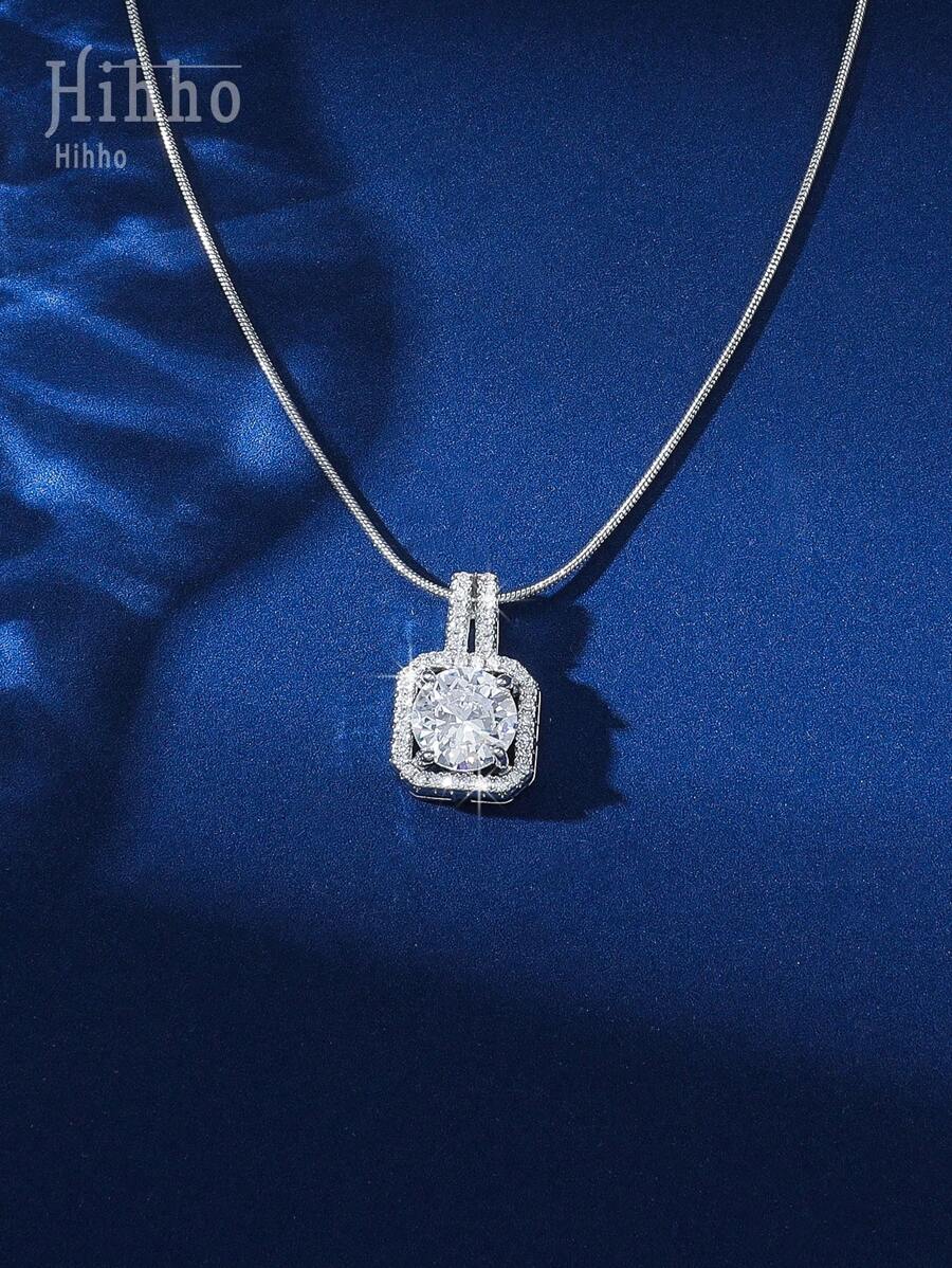 Elegantna ogrlica sa belim cirkonom, luksuzna