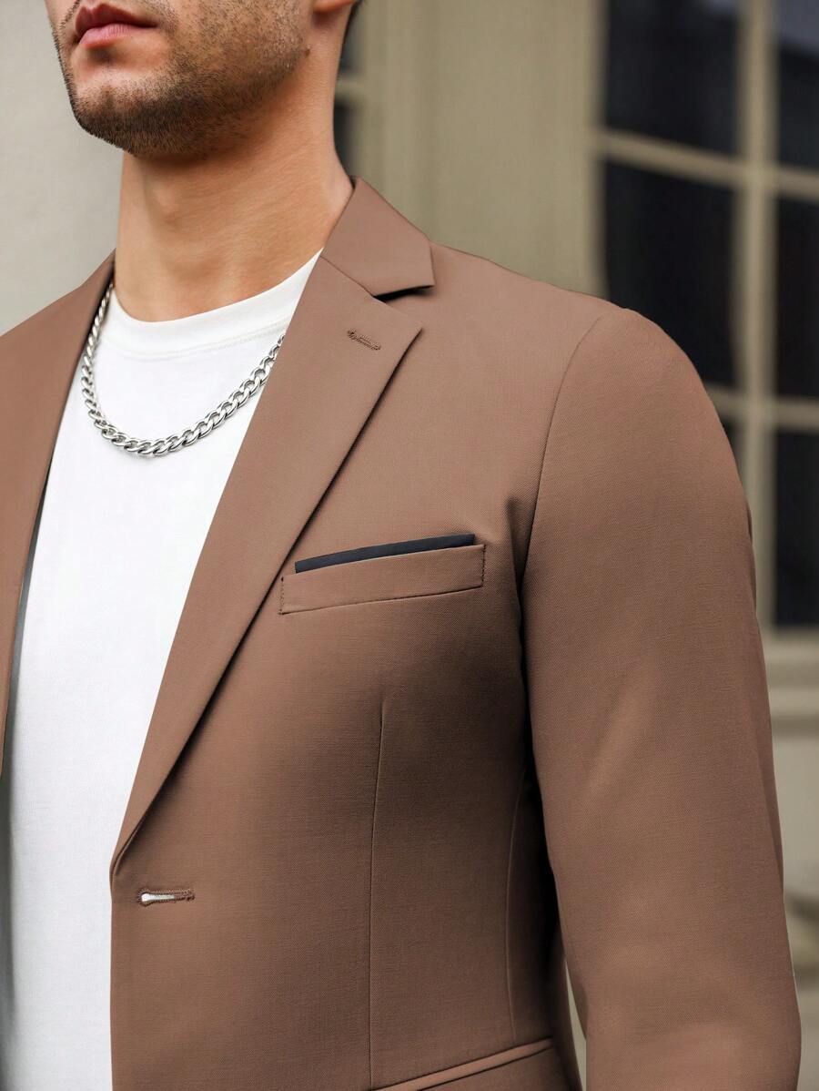 Muški formalni komolet od dva dela sa sako i pantalonama u jednoj boji, slim fit