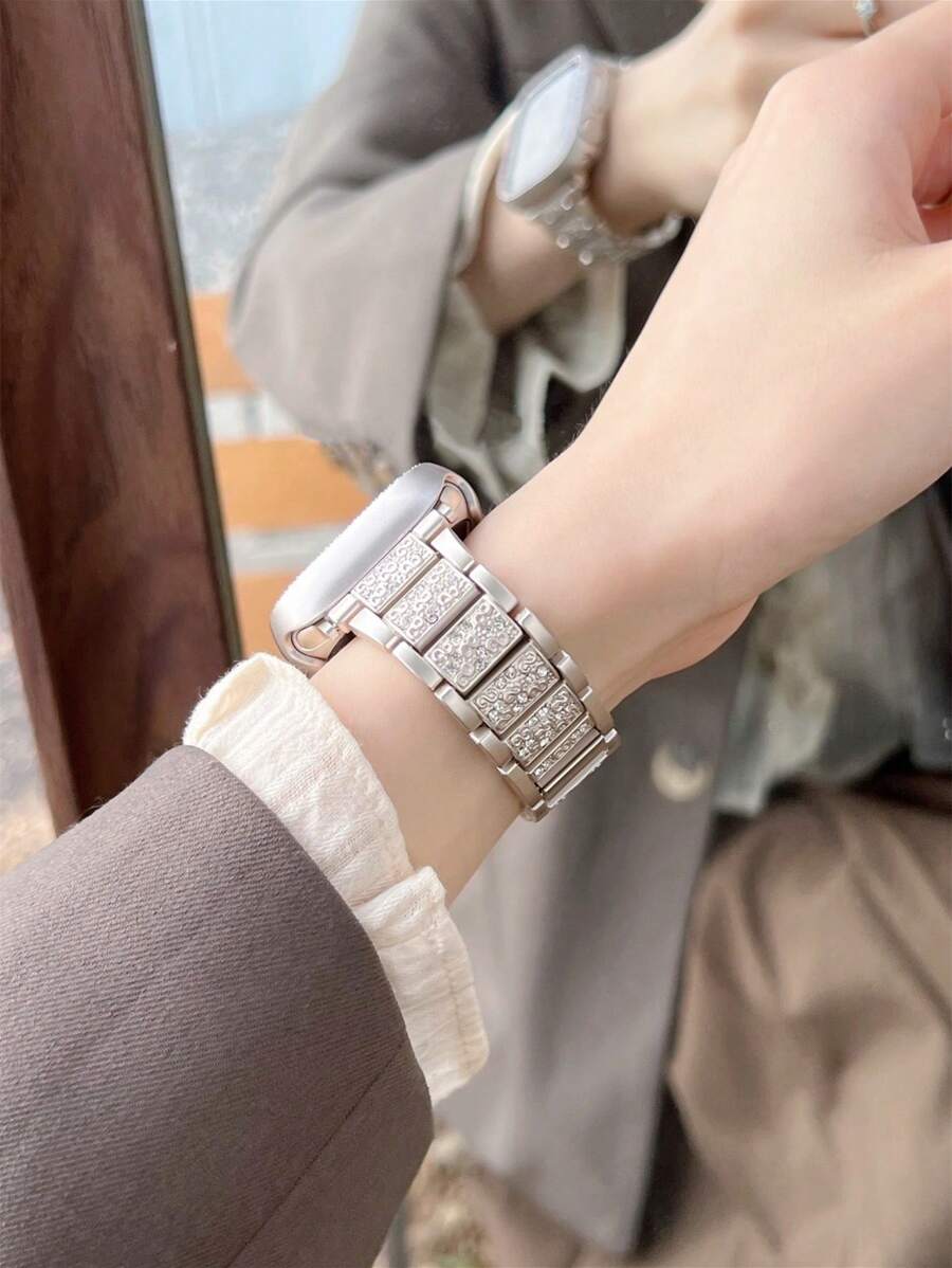 Metalna narukvica za sat sa kristalima, kompatibilna sa Apple Watch, odličan poklon