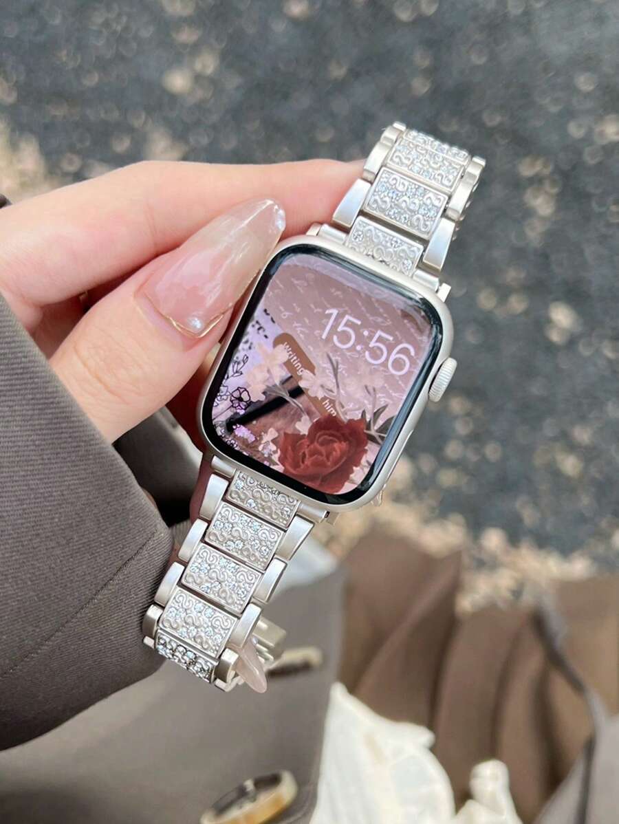 Metalna narukvica za sat sa kristalima, kompatibilna sa Apple Watch, odličan poklon