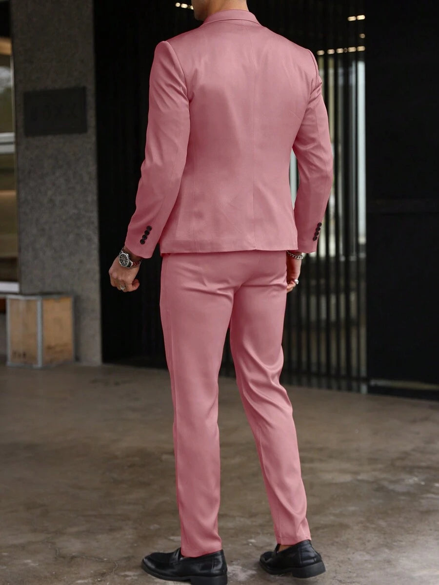 Muško odelo od 2 dela sa jednim dugmetom, slim fit, formalno