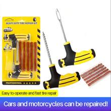 7pcs Car Tire Repair Kit - Tire Puncture Repair Tools Set, Suitable For Small Holes, Portable & Rapid Tire Patching