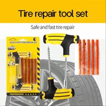 7pcs Car Tire Repair Kit - Tire Puncture Repair Tools Set, Suitable For Small Holes, Portable & Rapid Tire Patching