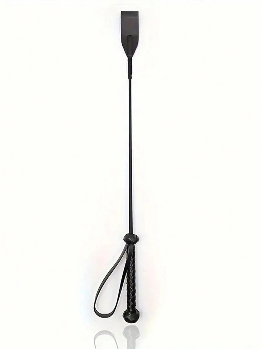1pc PU Leather Riding Crop, Soft Flexible Flogger, Stage Prop With Non-Slip Braided Handle And Wrist Loop, Horse Riding Training Accessory