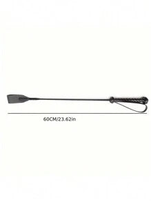 1pc PU Leather Riding Crop, Soft Flexible Flogger, Stage Prop With Non-Slip Braided Handle And Wrist Loop, Horse Riding Training Accessory