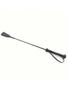 1pc PU Leather Riding Crop, Soft Flexible Flogger, Stage Prop With Non-Slip Braided Handle And Wrist Loop, Horse Riding Training Accessory