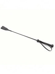 1pc PU Leather Riding Crop, Soft Flexible Flogger, Stage Prop With Non-Slip Braided Handle And Wrist Loop, Horse Riding Training Accessory