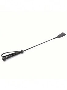1pc PU Leather Riding Crop, Soft Flexible Flogger, Stage Prop With Non-Slip Braided Handle And Wrist Loop, Horse Riding Training Accessory