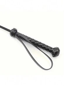 1pc PU Leather Riding Crop, Soft Flexible Flogger, Stage Prop With Non-Slip Braided Handle And Wrist Loop, Horse Riding Training Accessory