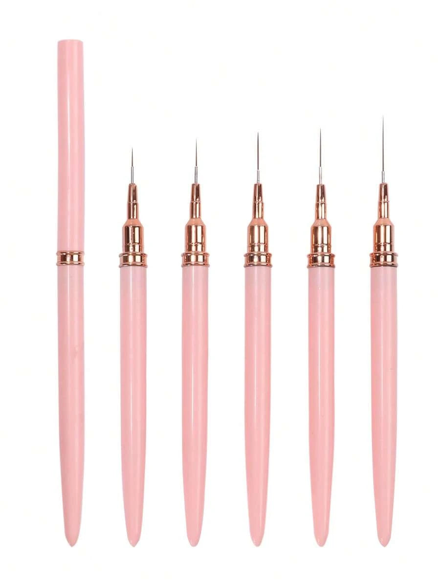 Set od 5 četkica za nail art, tanka četkica