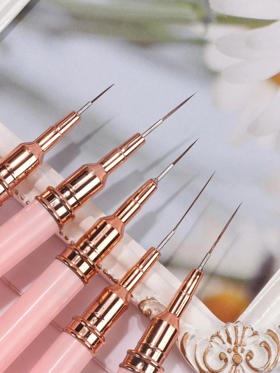 Set od 5 četkica za nail art, tanka četkica