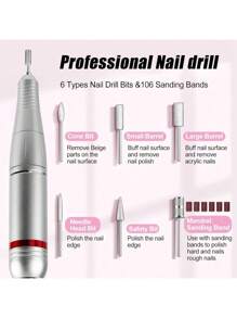 High Quality Electric Nail Grinder, 45,000 RPM, Electric Nail File, HD Display, Metal Nail Art Pen, Professional Electric Nail Drill Grinder