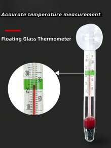 1pc/2pcs Aquarium Fish Tank Floating Glass Water Temperature Meter