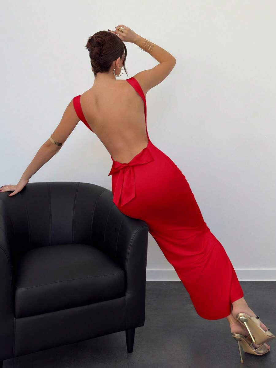 Elegantna Haljina sa Mašnom za Žene