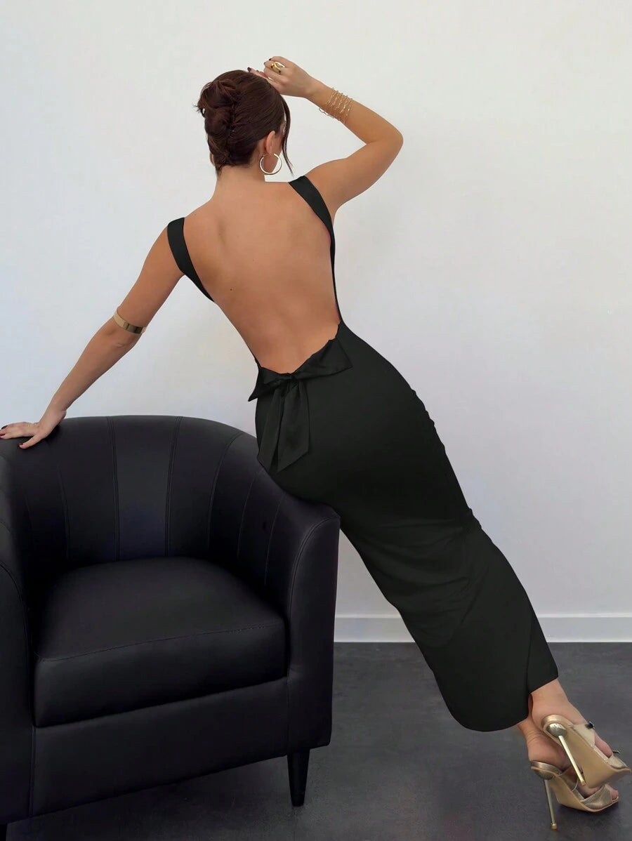 Elegantna Haljina sa Mašnom za Žene