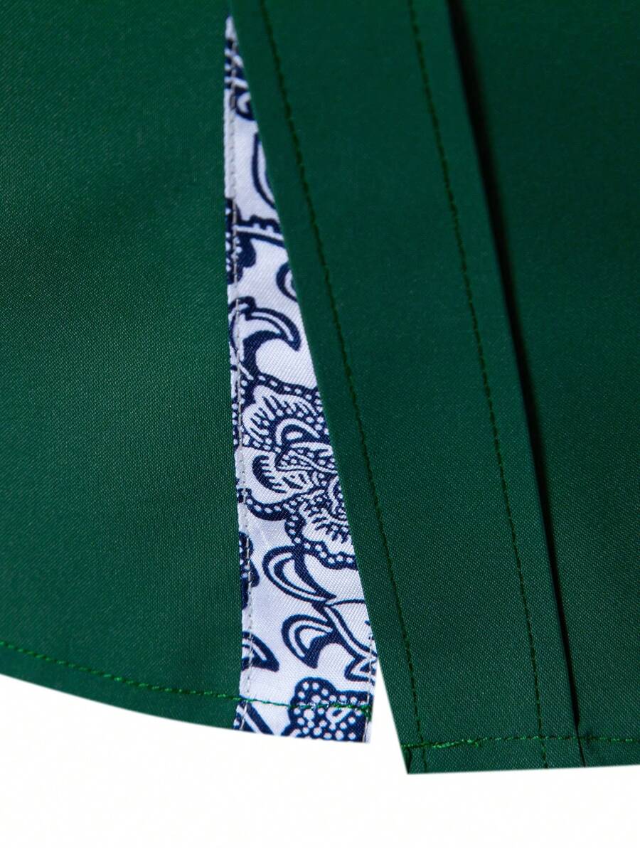 Muška formalna košulja dugih rukava sa patchwork printom