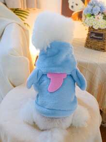 PETSIN 1pc Pet Dog/Cat Blue Elephant Hooded Sweatshirt, Cute Costume
