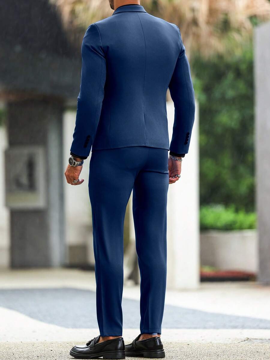 Muško odelo od 2 dela sa jednim dugmetom, slim fit, formalno