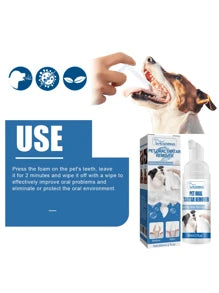 YEGBONG 1 Bottle 60ml Pet Tartar Remover, Removes Tartar, Yellow Teeth, Bad Breath, Cleans Teeth, Oral Foam Cleaner