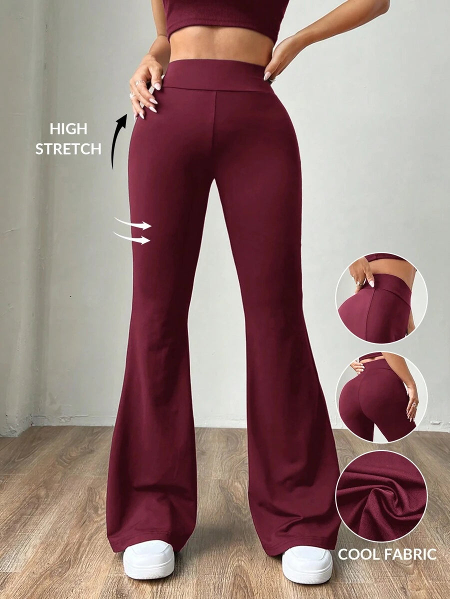 Ženske uske pantalone sa raširenim nogavicama