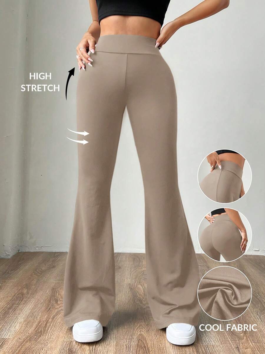 Ženske uske pantalone sa raširenim nogavicama
