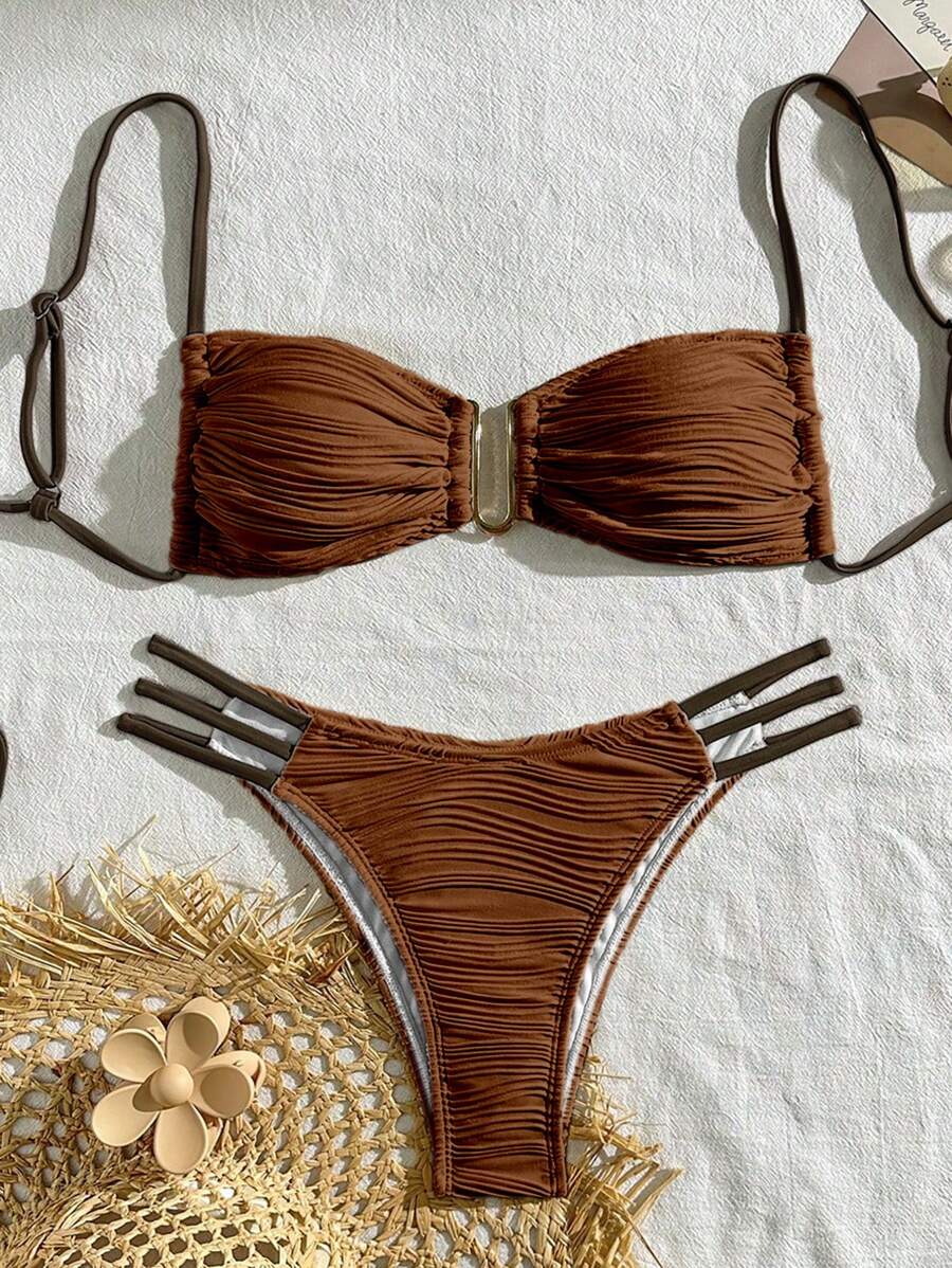 Jednobojni bikini set za žene