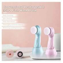 3 In 1 Electric Facial Cleanser Multi-Functional Rotating Massage Face Brush Blackheads Pore Cleansing Face Washer 450mAh