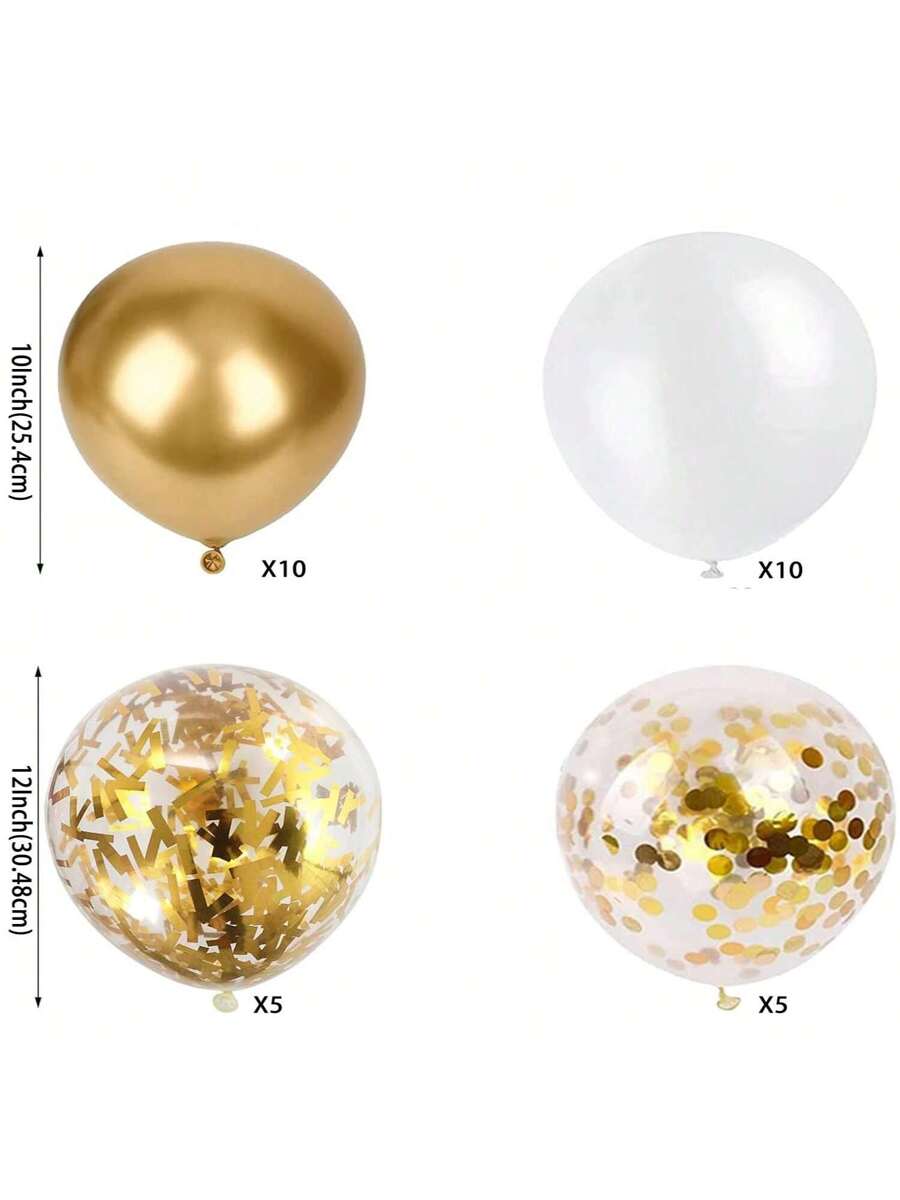 30 kom metalik balona 10/12 inča, pearl white lateks balon