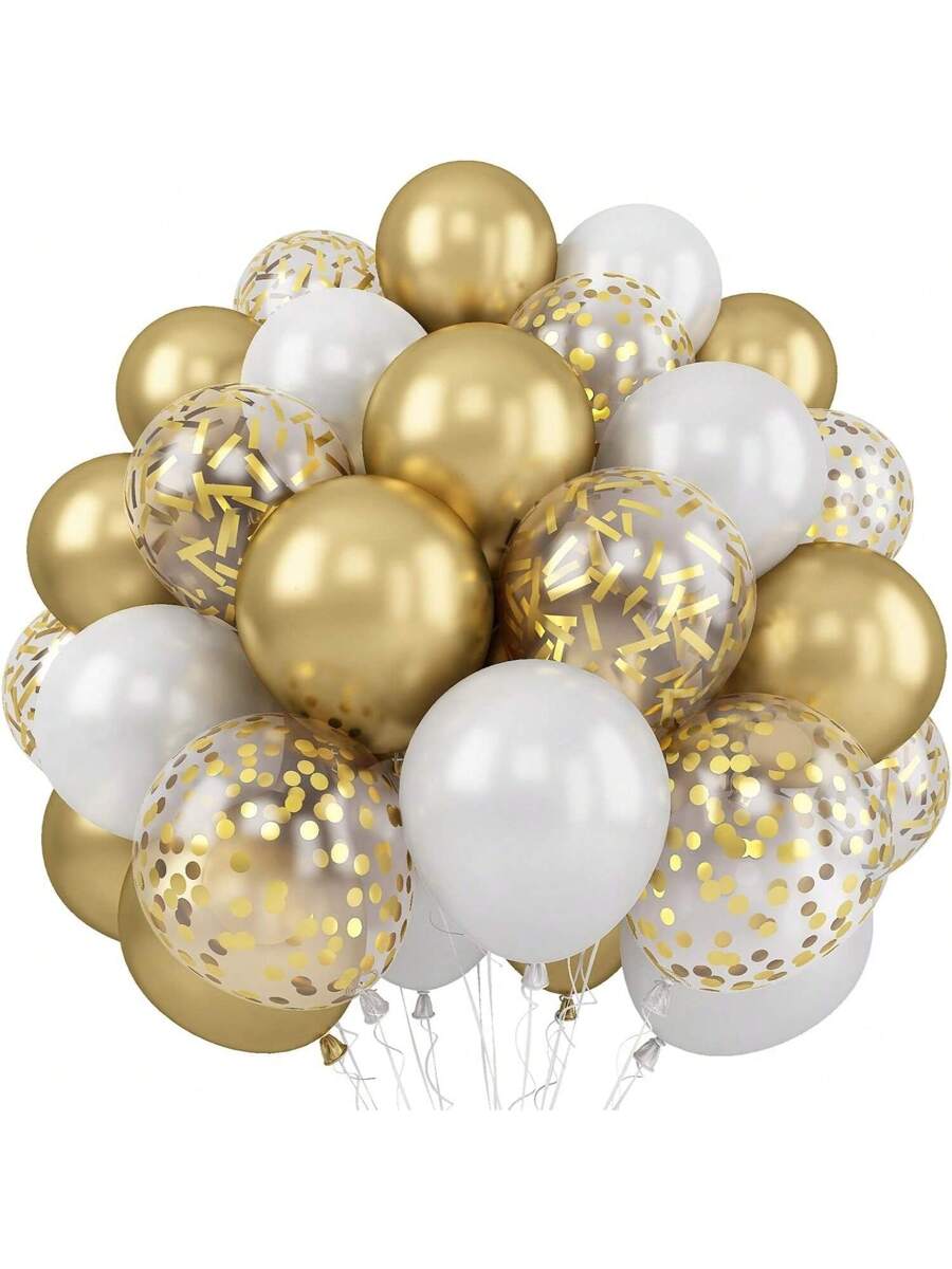 30 kom metalik balona 10/12 inča, pearl white lateks balon