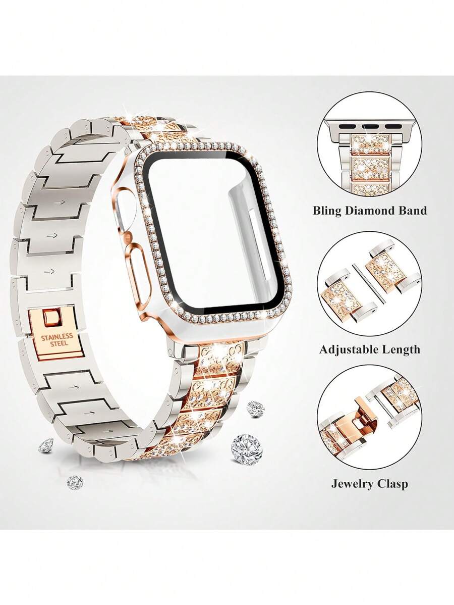 Kompatibilna narukvica i kućište 38/40/41/42/44/45/46/49mm, Kompatibilno sa Apple Watch Series Ultra/11/10/9/8/7/6/5/4/3/SE