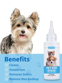 GJYC PET 2.03 Fl Oz Dog And Cat Ear Cleaner - Gentle Non-Irritating Ear Cleaning And Deodorizing Solution, Removes Earwax, Dirt And Odor, Leaves Fresh Scent, Perfect For Daily Pet Ear Hygiene Care