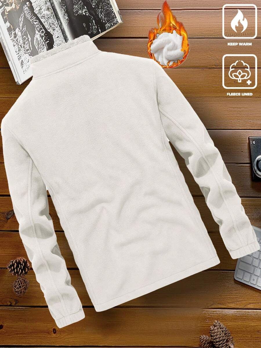 Muška oversized jakna dugih rukava sa postavom od teddy flisa