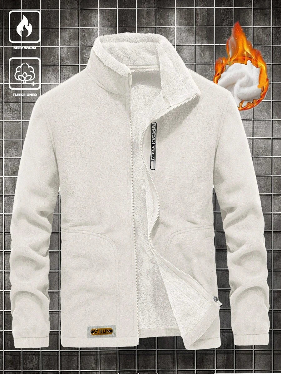 Muška oversized jakna dugih rukava sa postavom od teddy flisa