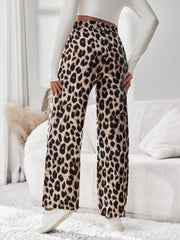 Trudničke pantalone ravnog kroja sa leopard printom, udobne i moderne