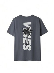 Women's Minimalist Coconut Tree Slogan Print Casual Round Neck Short Sleeve T-Shirt