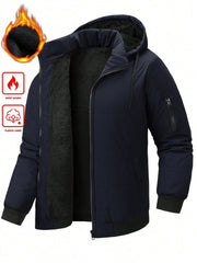 Muški dugi topli  outdoor kaput sa punjenjem za zimu, sa kapuljačom