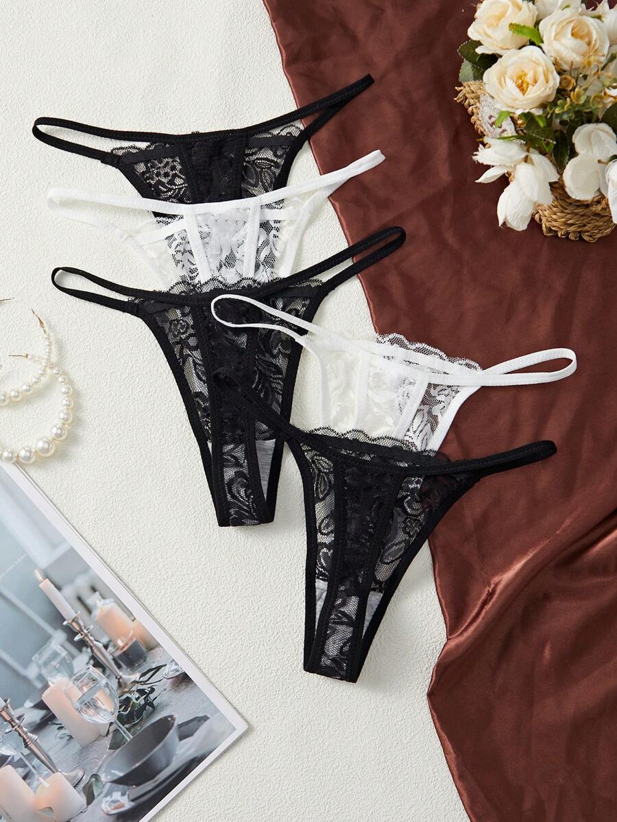 5 kom/pakovanje seksi ženske gaćice G-string od čipke, prozračne i udobne