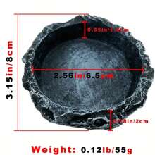 Rock-Like Reptile Feeding Bowls - Easy Clean Water & Food Dish For Bearded Dragons, Lizards, Frogs, Geckos, Tortoises, Hermit Crabs