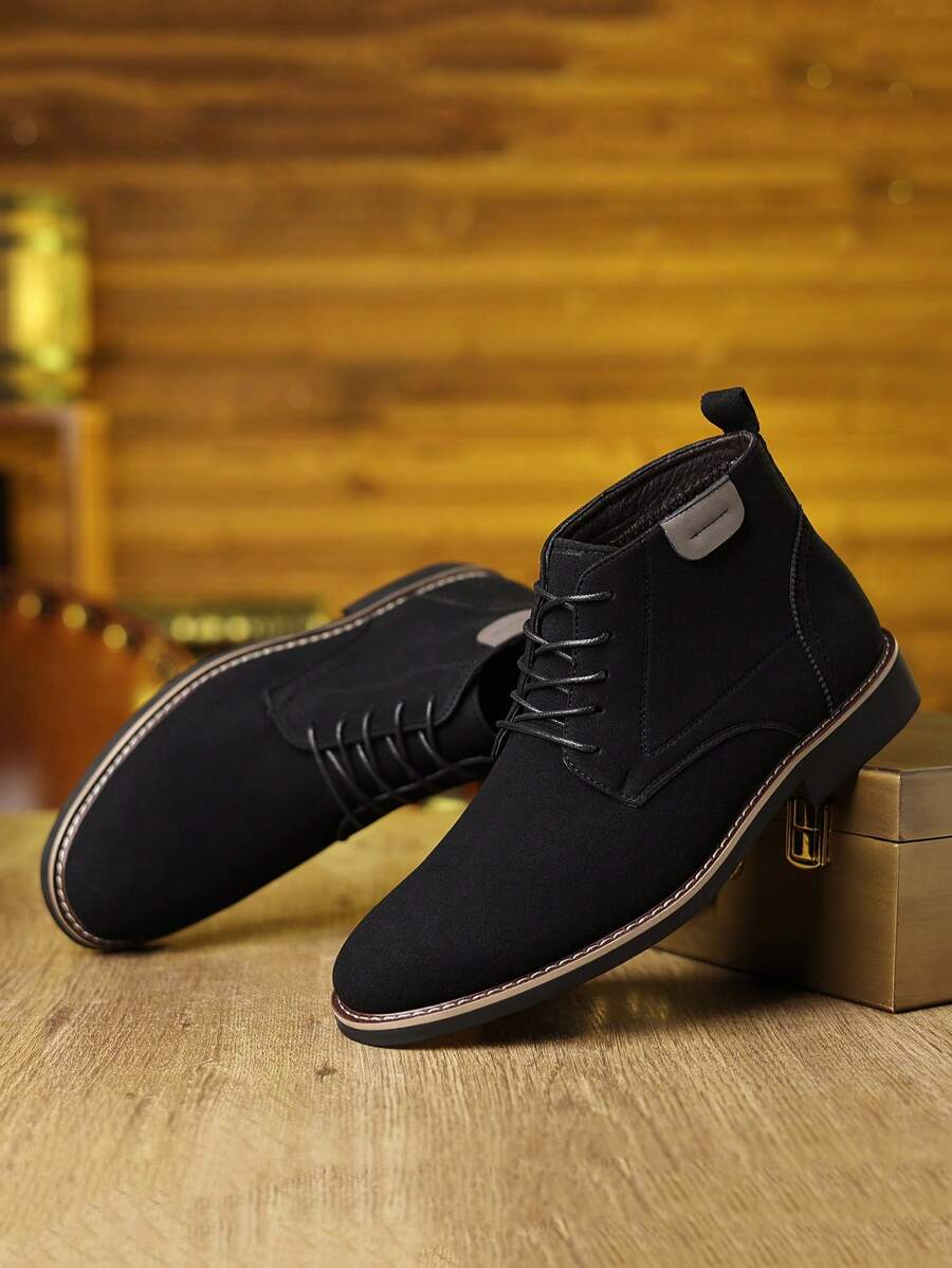 Muške elegantne gležnjače u britanskom stilu od PU materijala, mat