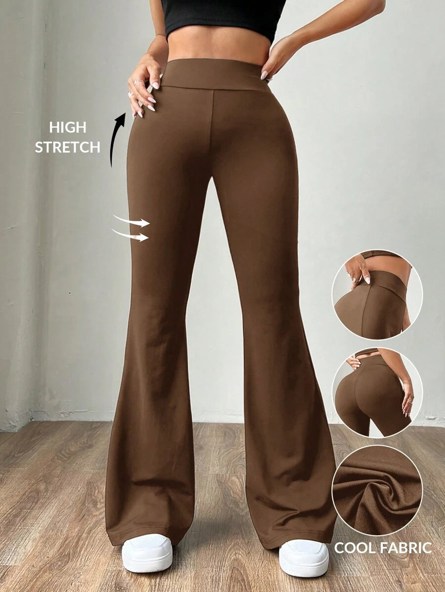 Ženske uske pantalone sa raširenim nogavicama