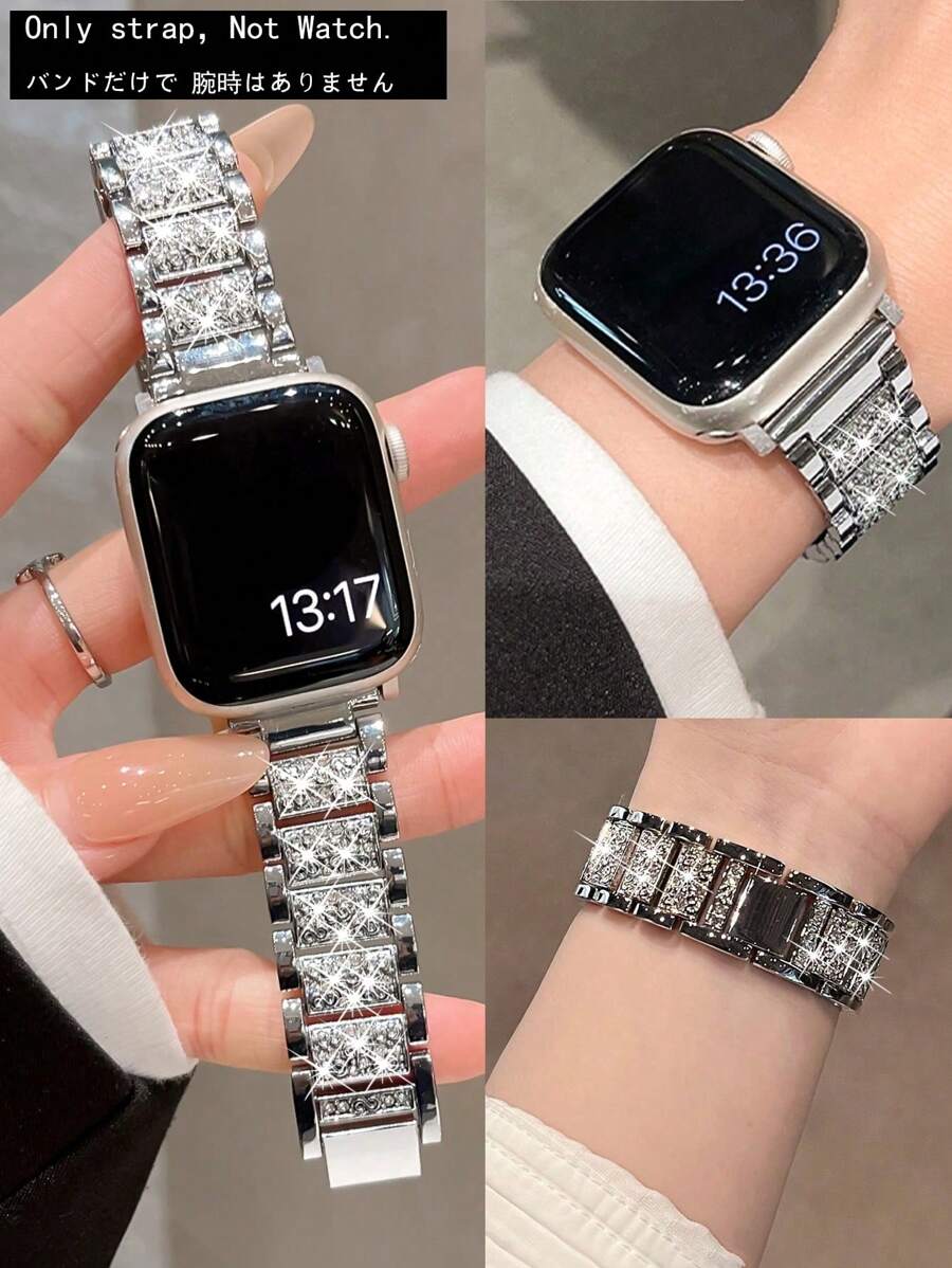 Narukvica za Apple Watch, uniseks, sjajna modna narukvica kompatibilna sa Apple Watch 38mm 40mm 41mm 42mm 45mm 46mm 49mm, Series 10/9/8/7/6/5/4/3/2/1/SE/Ultra, podesiva
