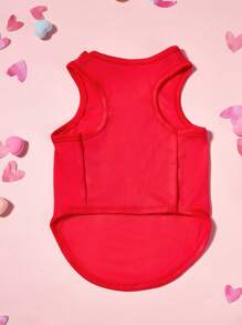 PETSIN 1pc I Love Mom Heart Print Pet Dog/Cat Vest