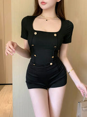 Slim Fit Majica sa Kratkim Rukavima za Žene