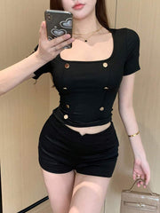 Slim Fit Majica sa Kratkim Rukavima za Žene