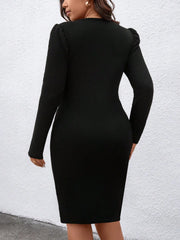 Ženska haljina , crna, sa rajsferšlusom, plus size