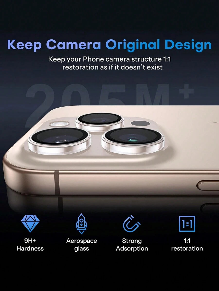 3 komada zaštitne folije za sočivo kamere za iPhone 17/17 Pro/17 Pro Max/Pro/Promax, 9H kaljeno staklo