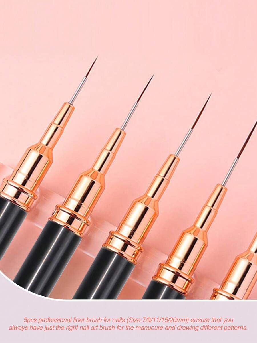 Set od 5 četkica za nail art, tanka četkica