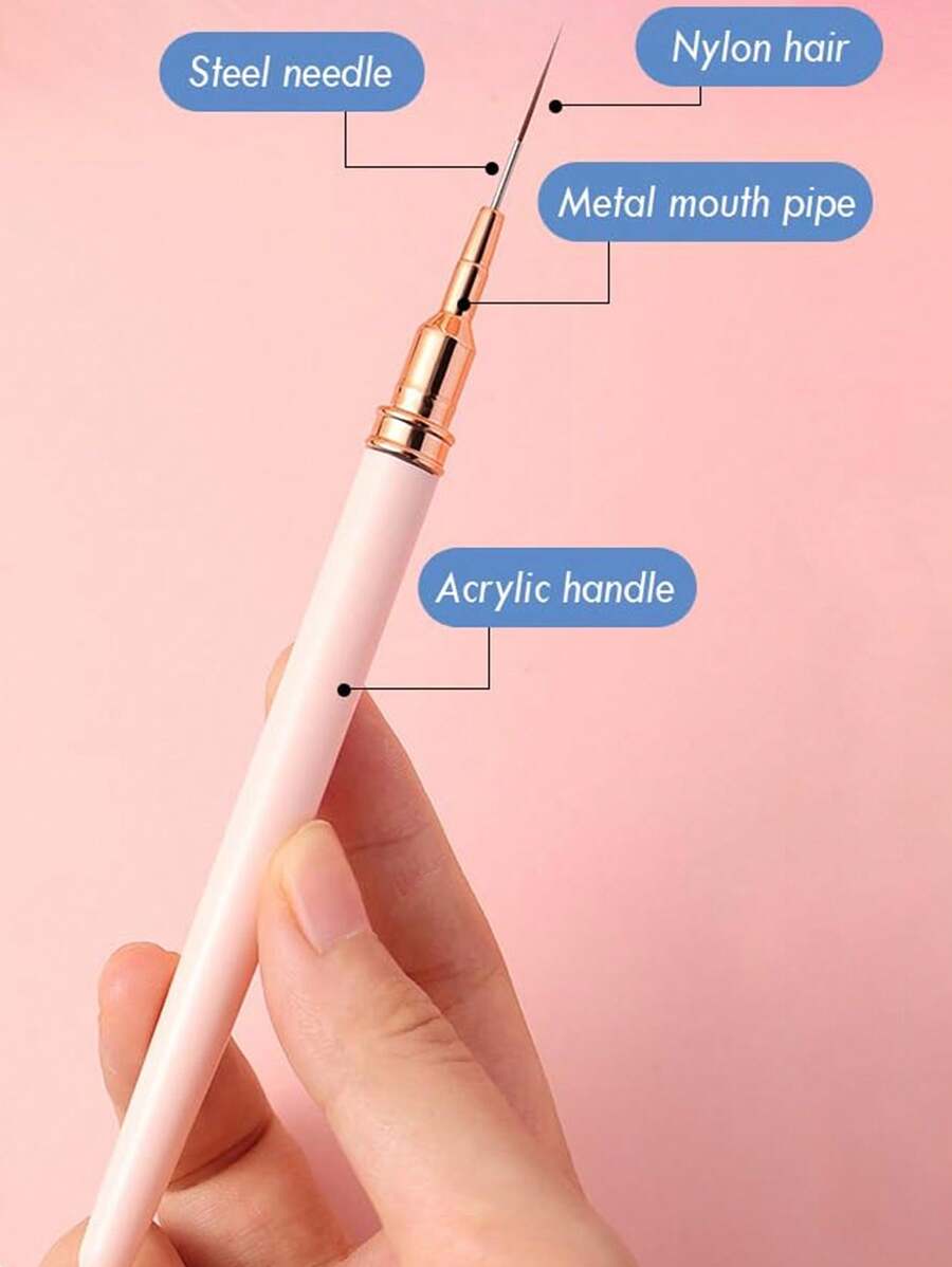 Set od 5 četkica za nail art, tanka četkica