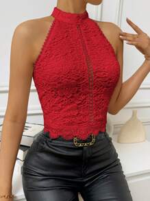 SHEIN Privé Women's Plain Solid Color Basic Casual Tank Top, Stylish For Daily Wear
