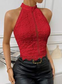 SHEIN Privé Women's Plain Solid Color Basic Casual Tank Top, Stylish For Daily Wear